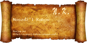 Noszál Kabos névjegykártya